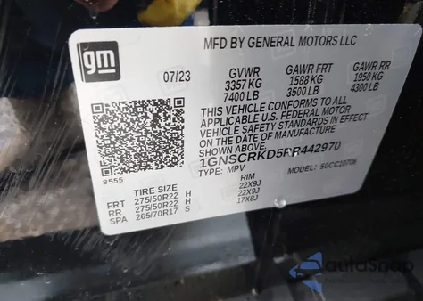 2023 Chevrolet Tahoe 2Wd Rst from USA, damaged, VIN 1GNSCRKD5PR442970